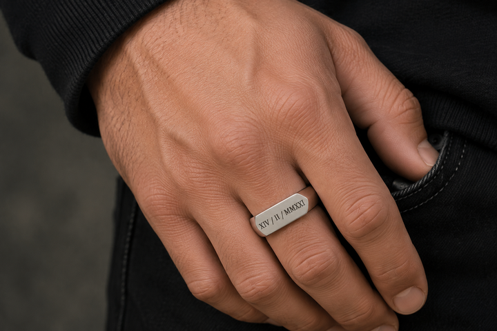 Roman Numerals Signet Ring