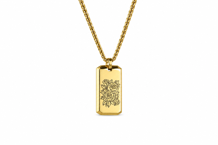 Gold Floral Tattoo Necklace