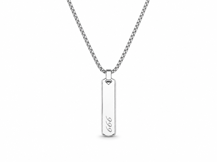 Angel Number 777 Bar Pendant Necklace