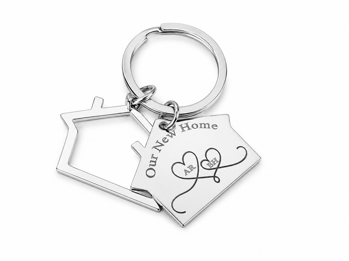 Personalised Double House Keychain
