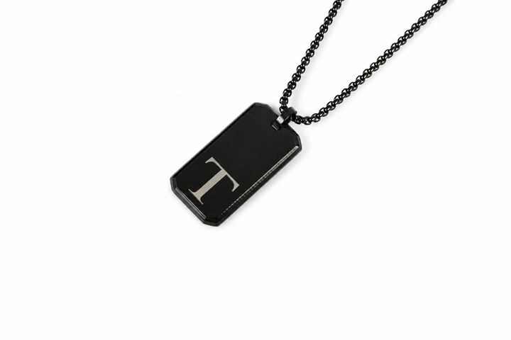 Black Initials Necklace