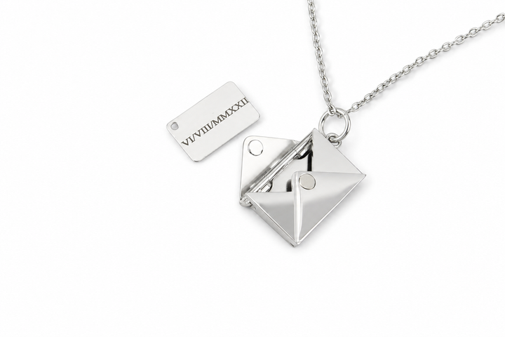 Custom Letter Necklace, Hidden Roman Numerals
