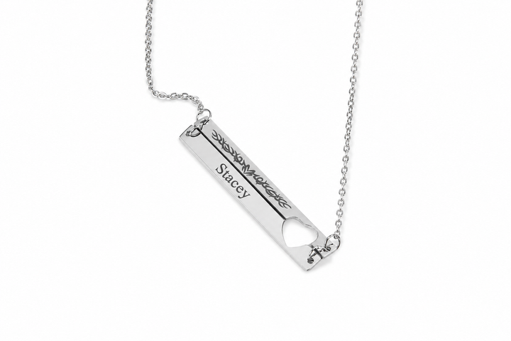 Heart Cut Out Bar Pendant
