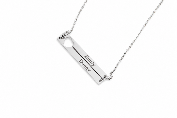 Double Bar Name Necklace With Names