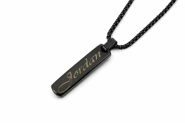 Black Swirly Name Necklace