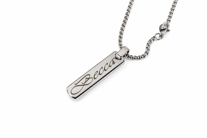Swirly Name Bar Necklace