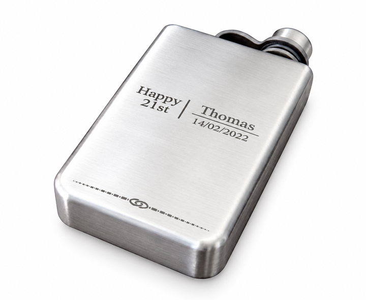 Rectangle Whiskey Flask: Engraved