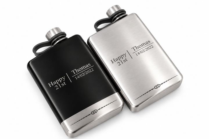 Rectangle Whiskey Flask: Engraved
