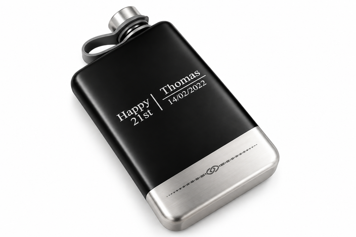 Rectangle Whiskey Flask: Engraved