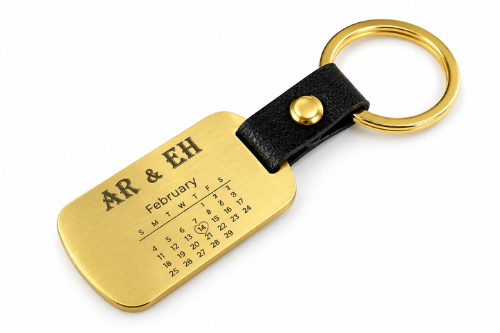 Calendar Gold Dog Tag- Personalised