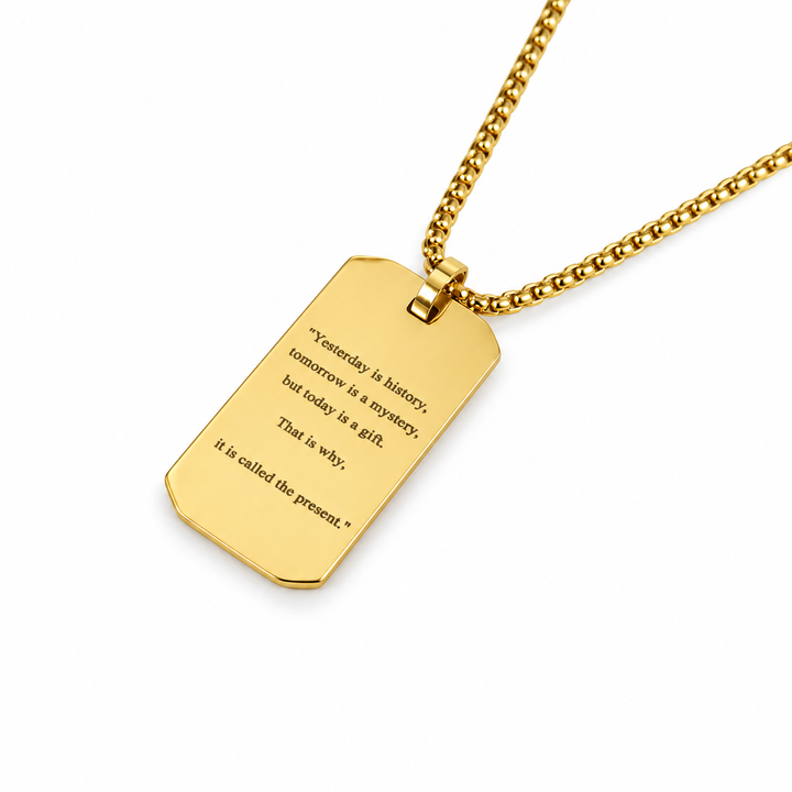 Motivational Quote Necklace Engraved