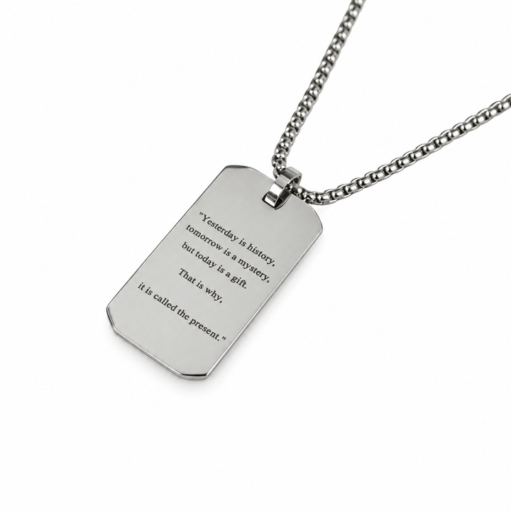 Motivational Quote Necklace Engraved