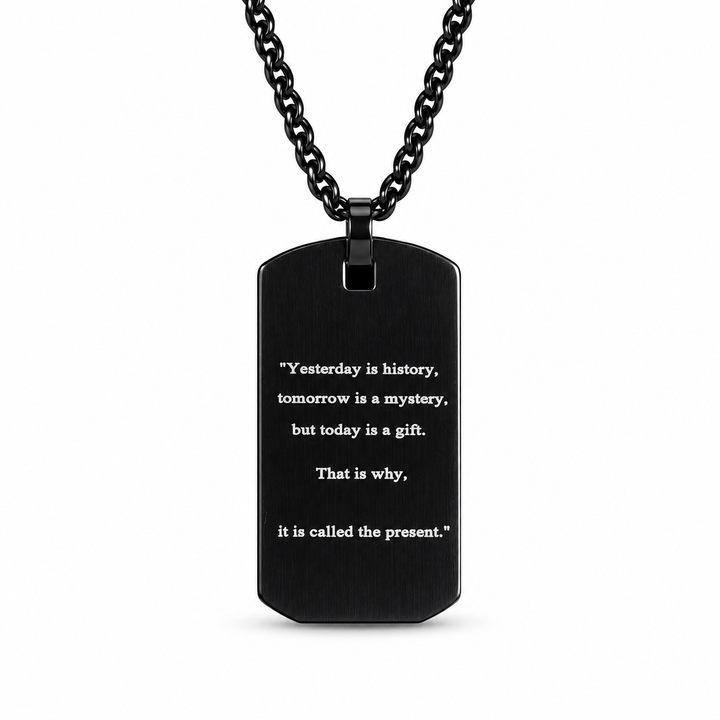 Motivational Quote Necklace Engraved