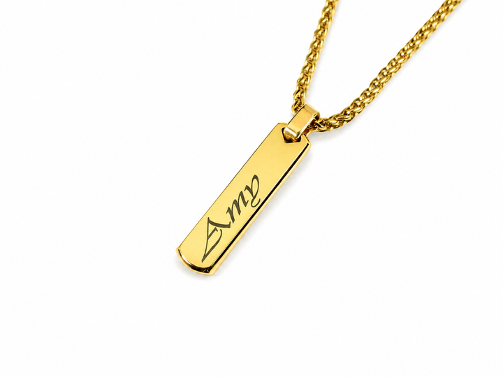 Gold Swirly Name Necklace