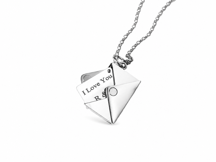 Couples Initials Pendant, Secret Message Necklace