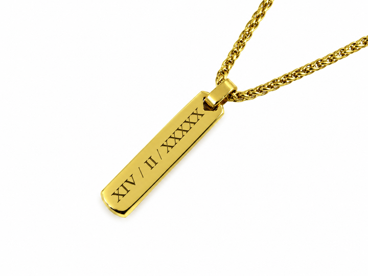 Gold Roman Numerals Necklace