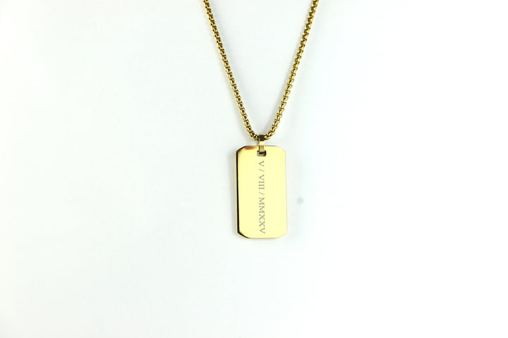 Gold Roman Numerals Pendant Custom Calendar