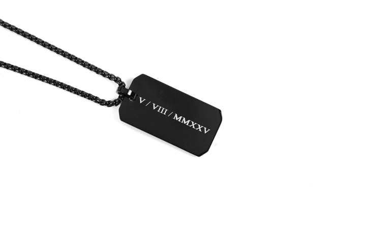 Roman Numerals Rectangle Necklace