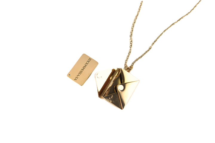 Rose Gold Letter Roman Numerals Engraved Necklace