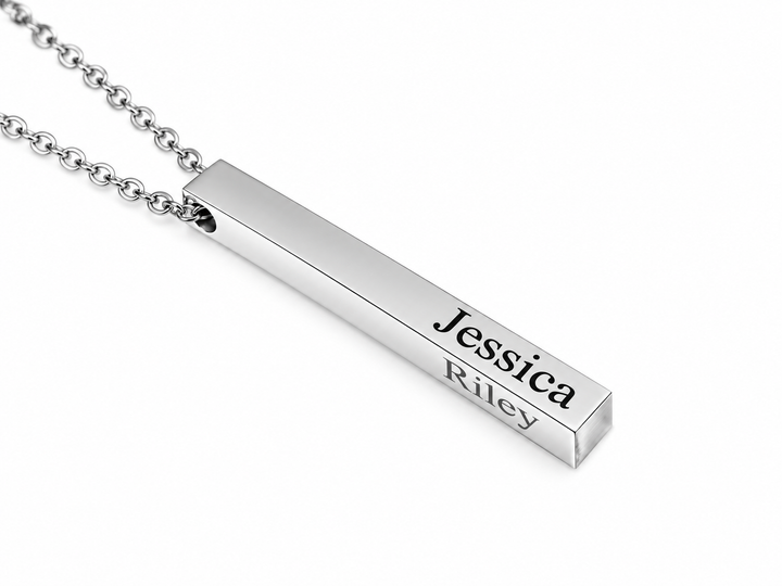 Silver Name Bar Necklace