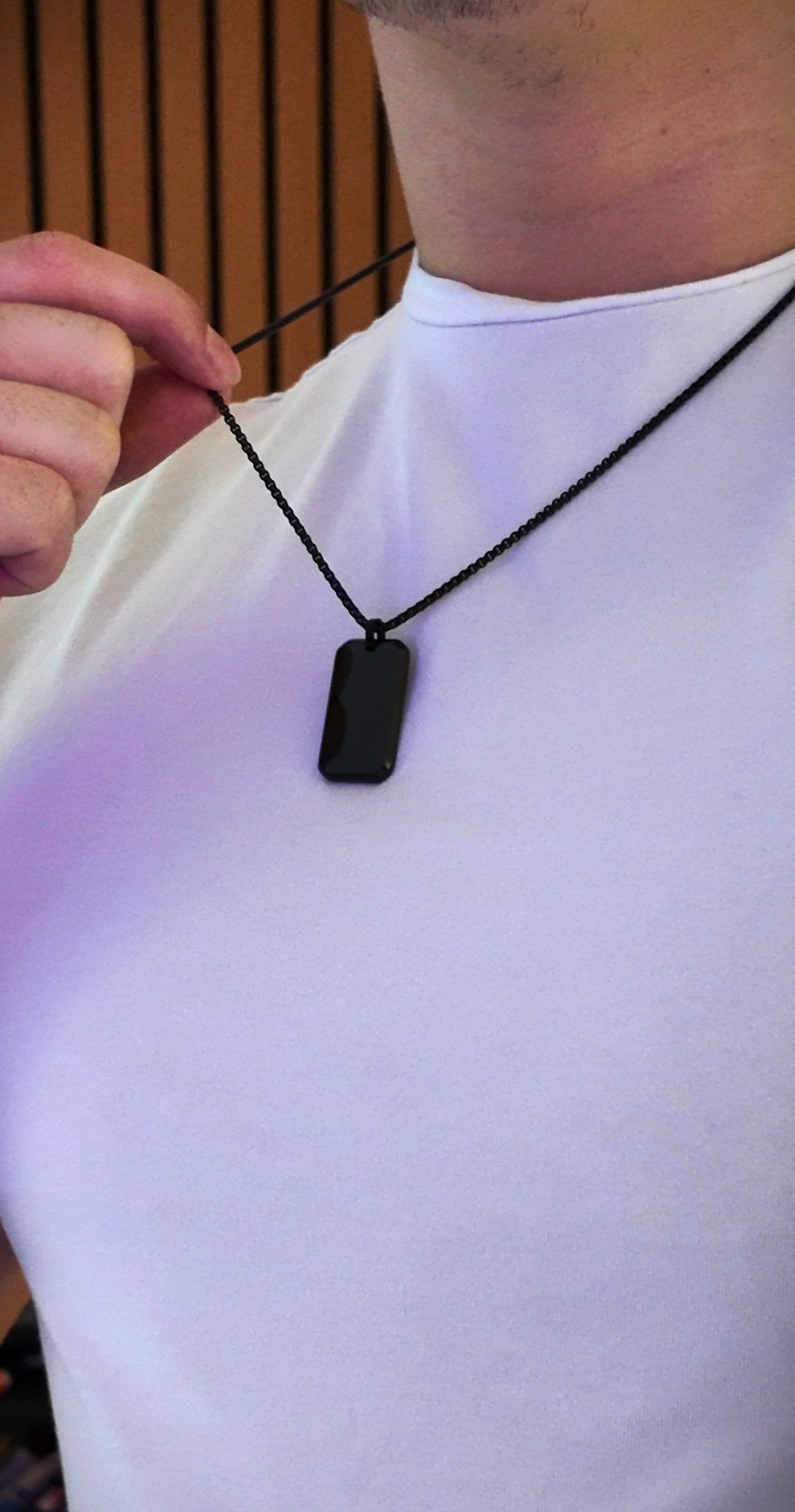 Black Quote Engraved Motivation Necklace