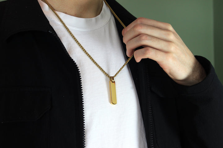 Sand Timer Initial Bar Pendant