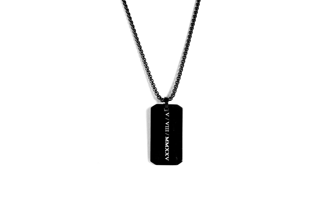 Roman Numerals Rectangle Necklace