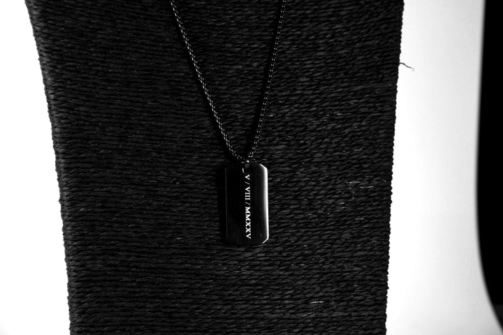 Roman Numerals Rectangle Necklace