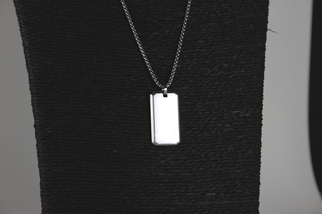 Custom Bezel Cut Pendant with Small Initials