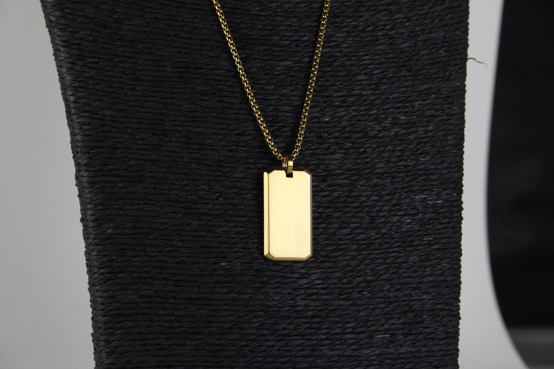 Roman Numerals Rectangle Necklace