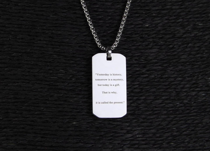Motivational Quote Necklace Engraved