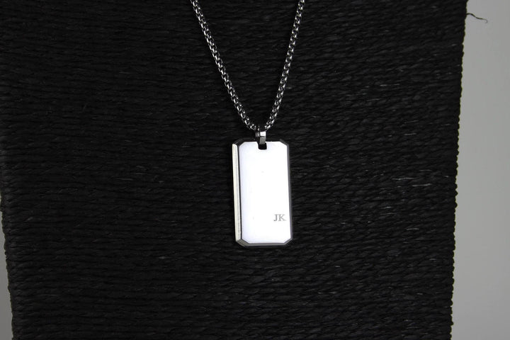 Custom Bezel Cut Pendant with Small Initials