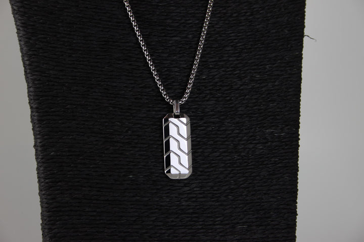 Custom Tyre Tread Pendant Necklace with Initials