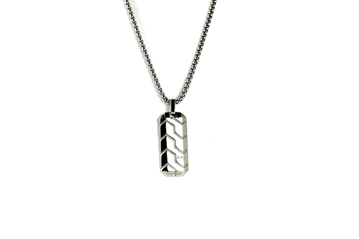 Custom Tyre Tread Pendant Necklace with Initials
