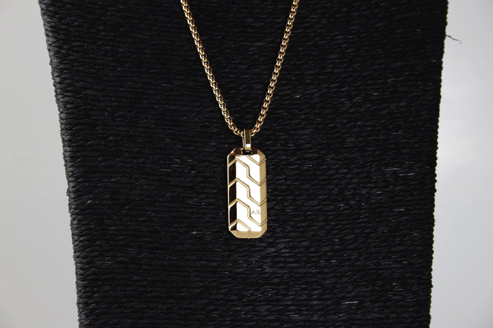 Custom Tyre Tread Pendant Necklace with Initials