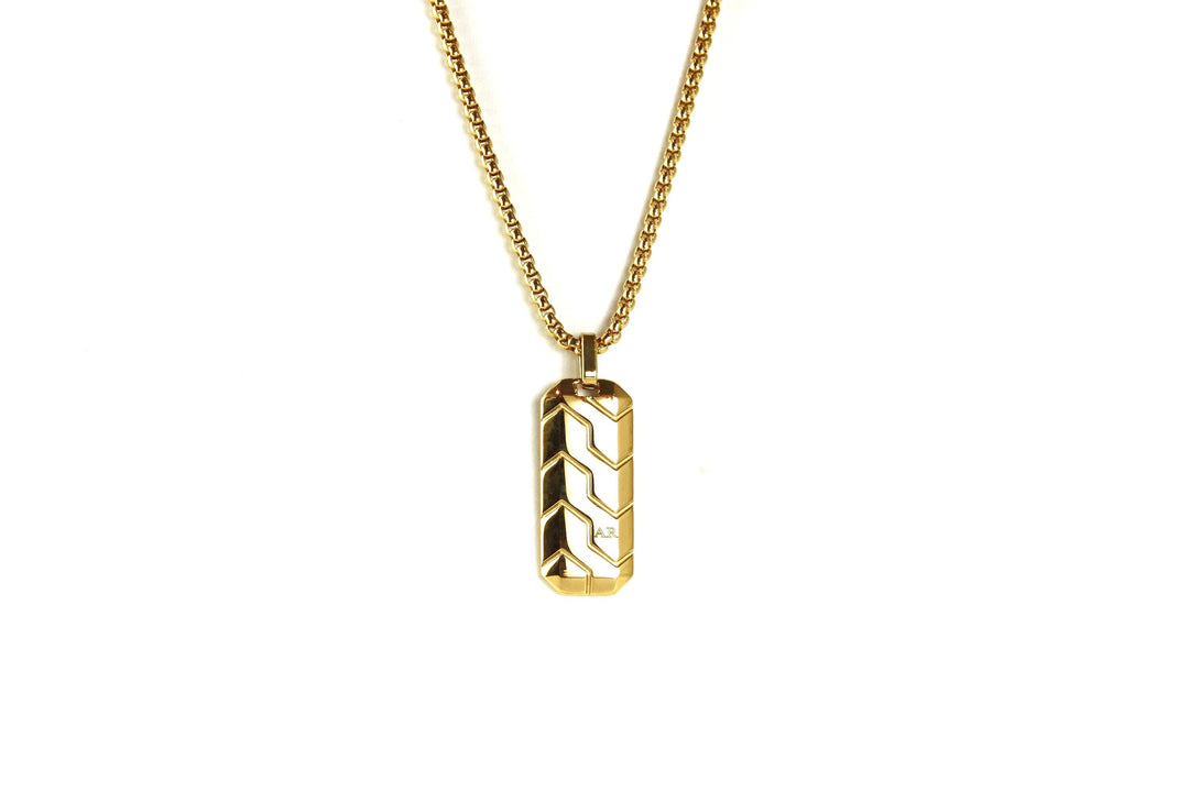Custom Tyre Tread Pendant Necklace with Initials