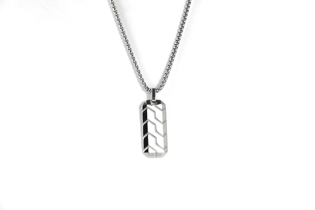 Custom Tyre Tread Pendant Necklace with Initials