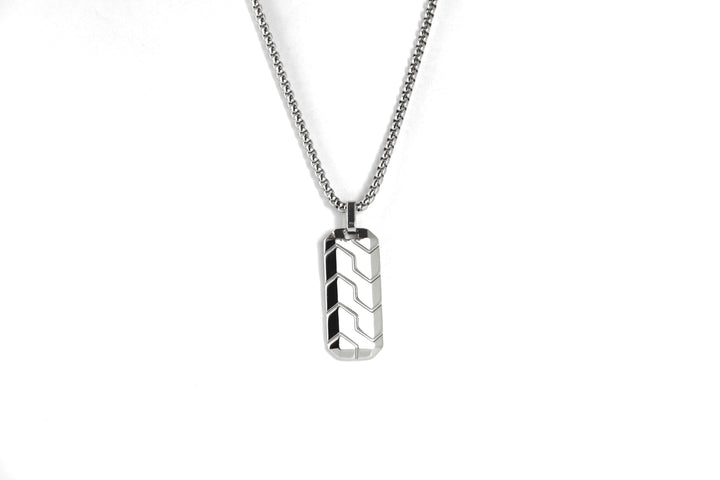 Custom Tyre Tread Pendant Necklace with Initials