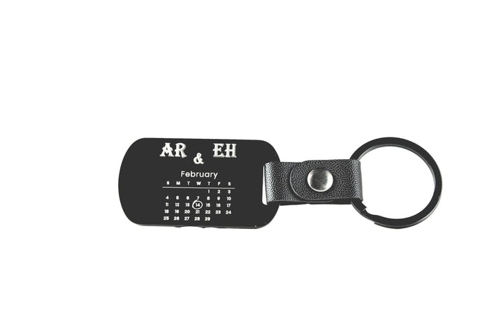 Couples Date Dog Tag Keychain