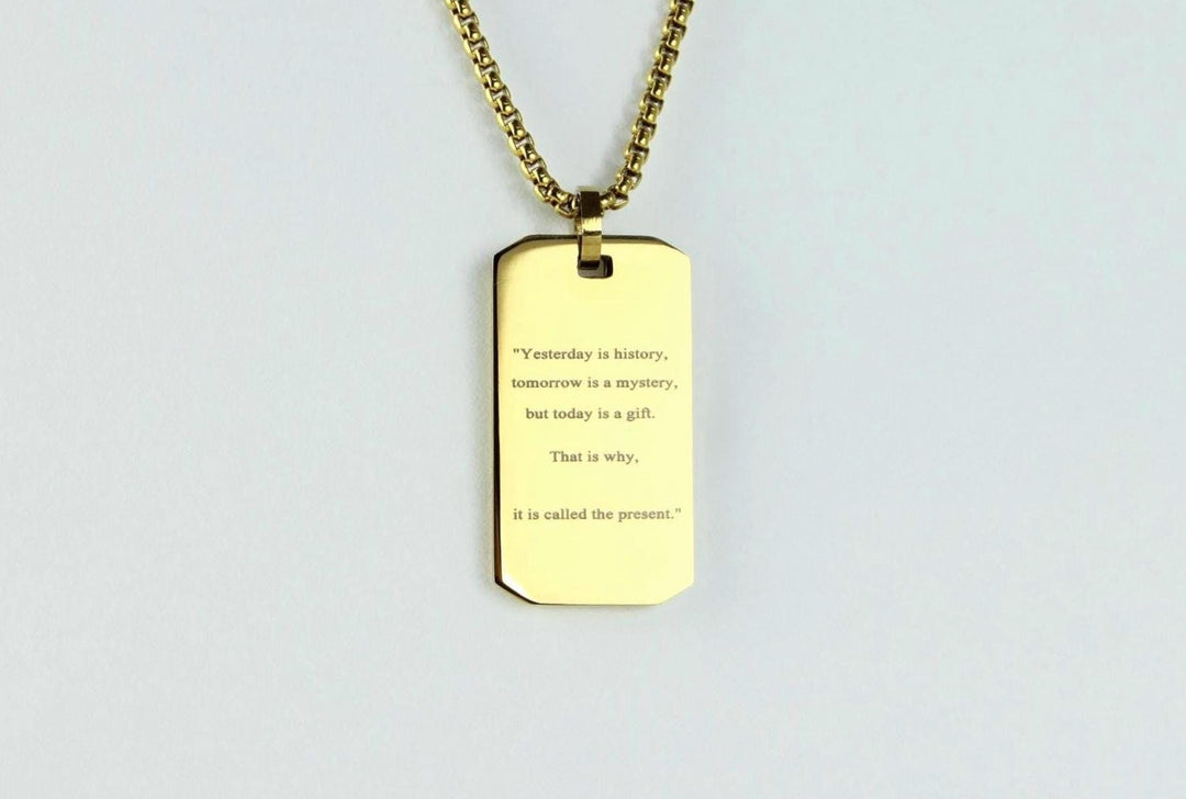 Motivational Quote Necklace Engraved