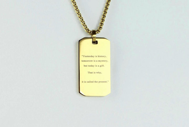Motivational Quote Necklace Engraved