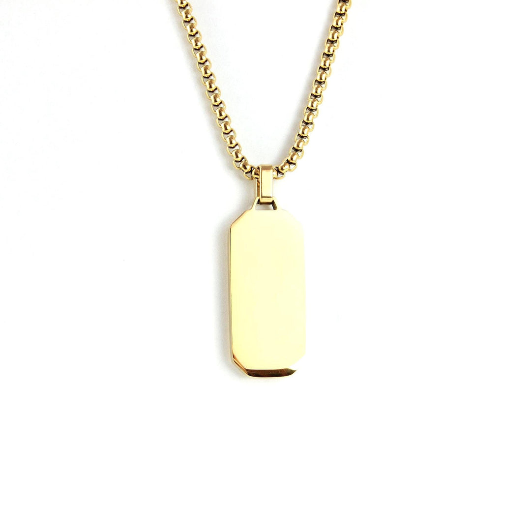 Personalised Black Inlay Necklace, Custom Message Engraved