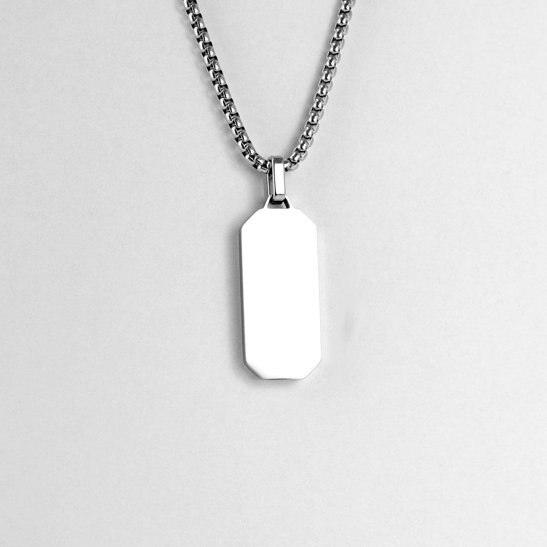 Personalised Black Inlay Necklace, Custom Message Engraved