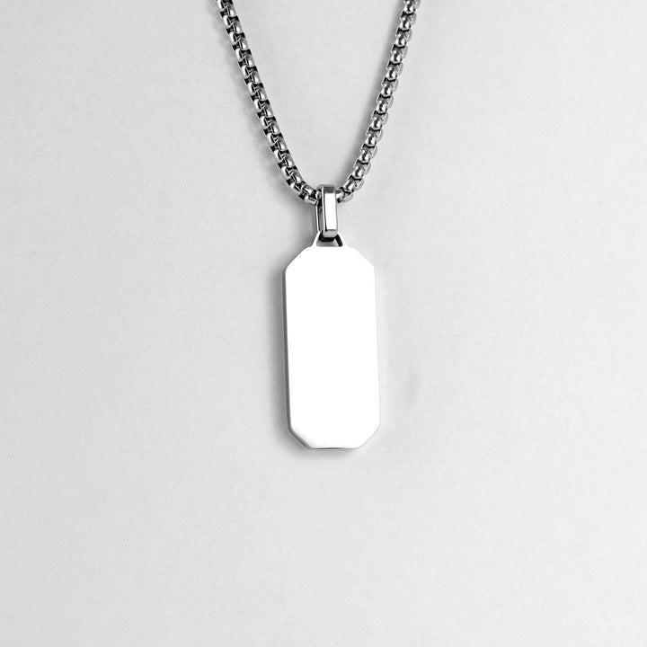 Personalised Black Inlay Necklace, Custom Message Engraved