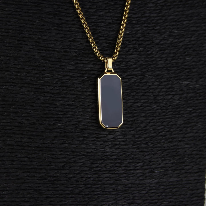 Roman Numerals Black Onyx Necklace