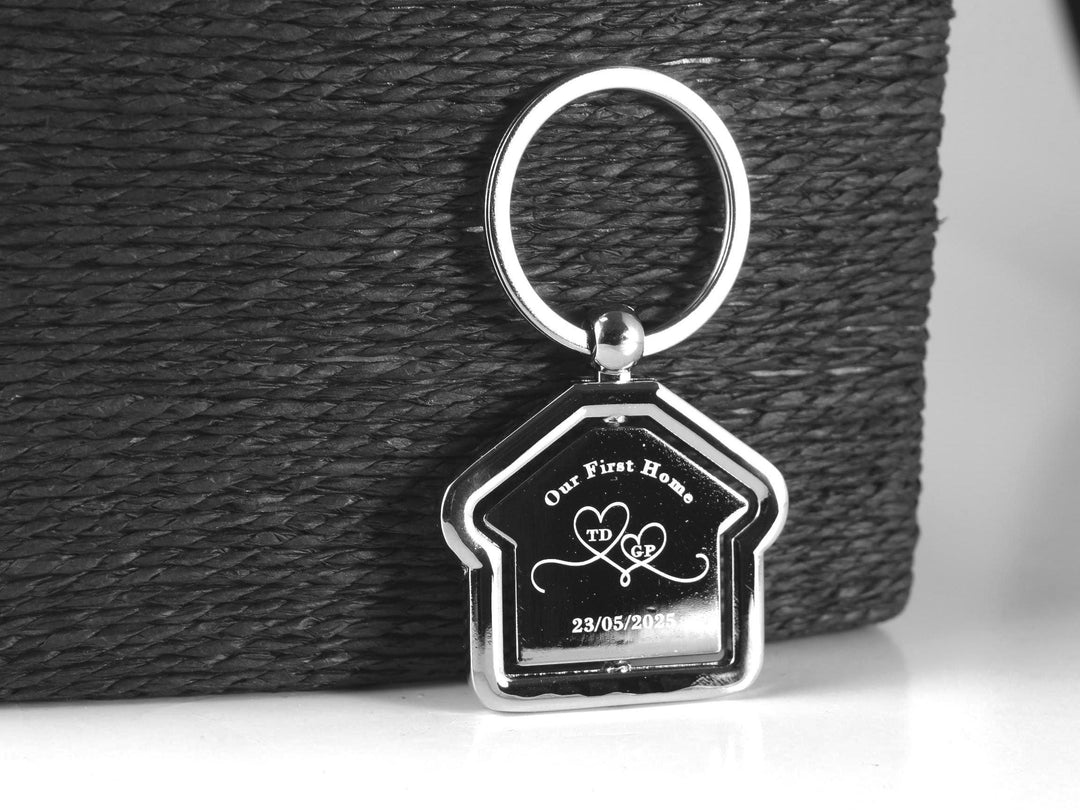 Rotating Personalised New Home Keyring