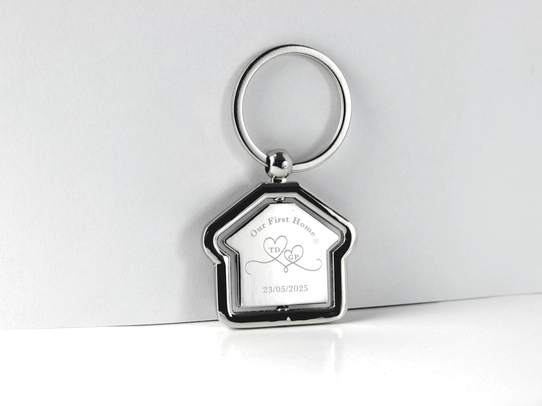 Rotating Personalised New Home Keyring