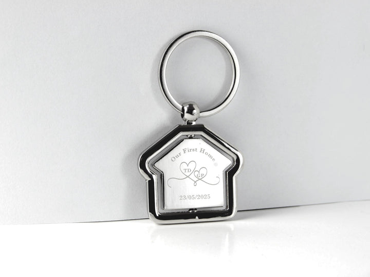 Rotating Personalised New Home Keyring