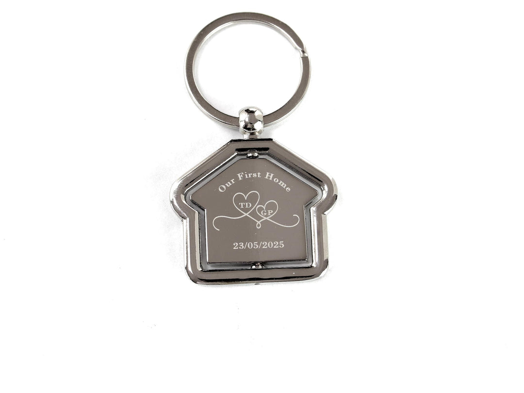 Rotating Personalised New Home Keyring