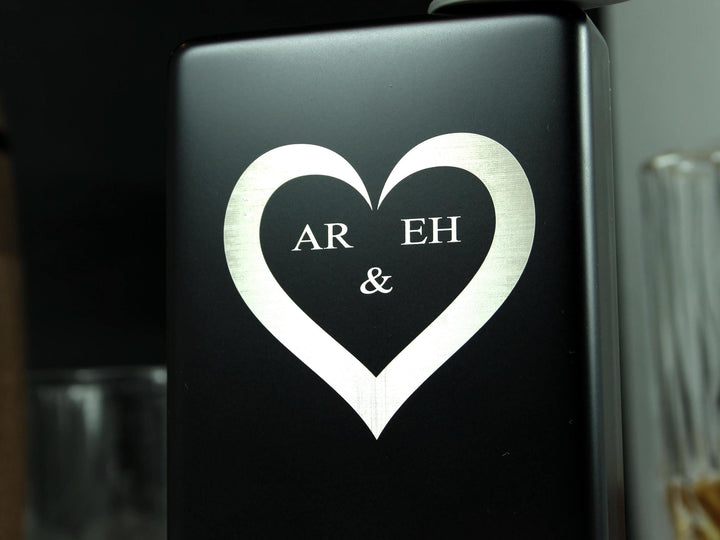 Personalised Whiskey Flask with Heart Design